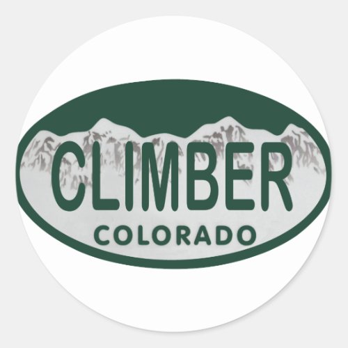 climber license oval classic round sticker