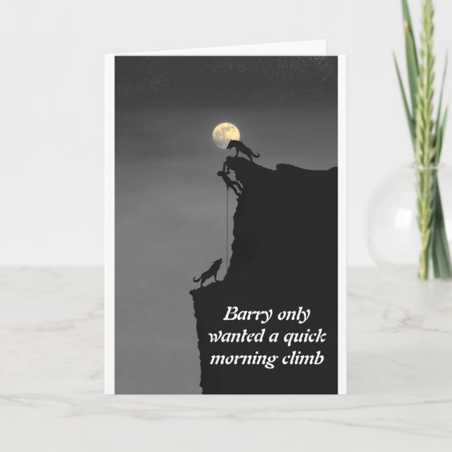 climber meets mountain wolves card (Front)