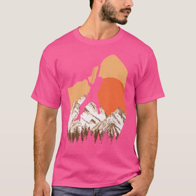Climber Rock Hike Hiking Mountain Nature Hobby Cli T-Shirt (Front)
