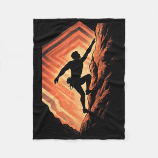 Climber - Vintage Bouldering Solo Fleece Blanket