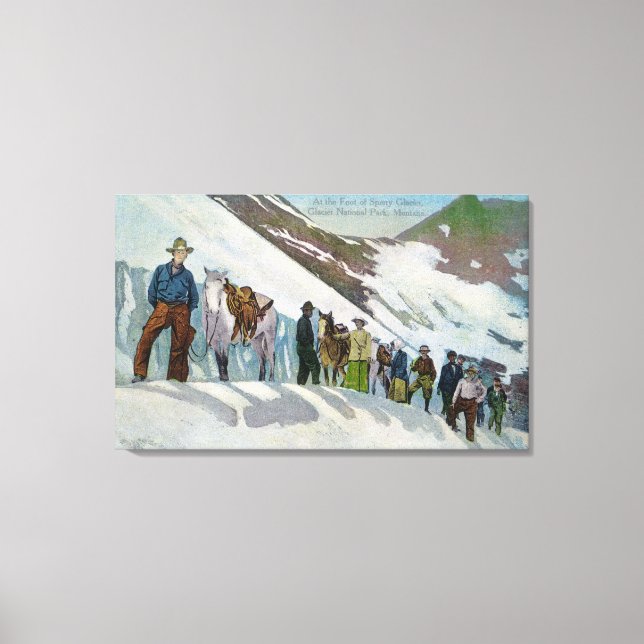 Climbers at Foot of Sperry Glacier Canvas Print (Front)