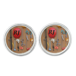 Climber's Equipment & Helmet - your monogram Cufflinks