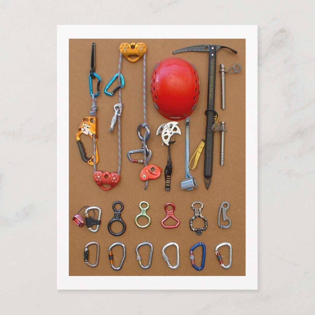Climbers equipment — postcard Zazzle