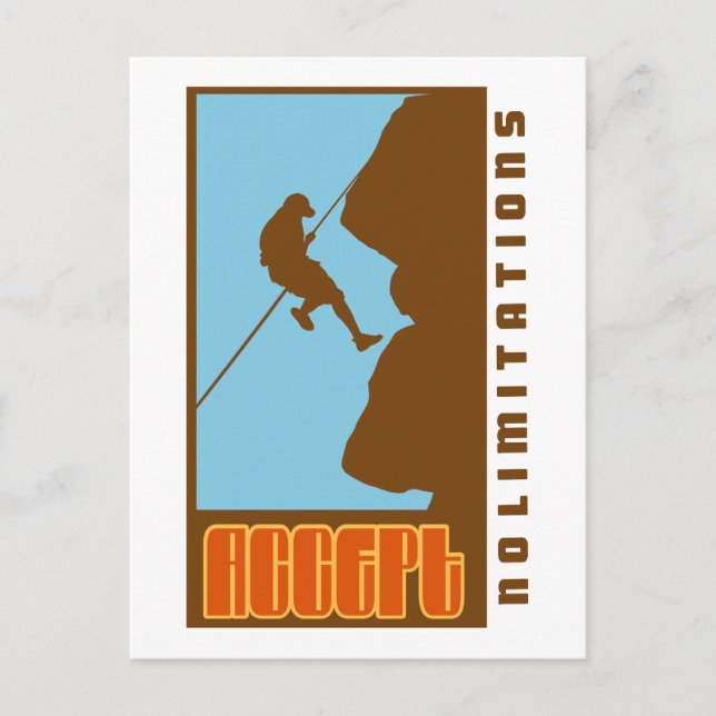 Climbing Accept No Limitations Postcard (Front)