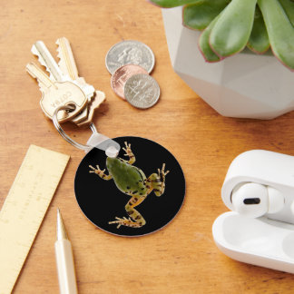 Climbing Arizona Tree Frog Photograph Over Black Keychain