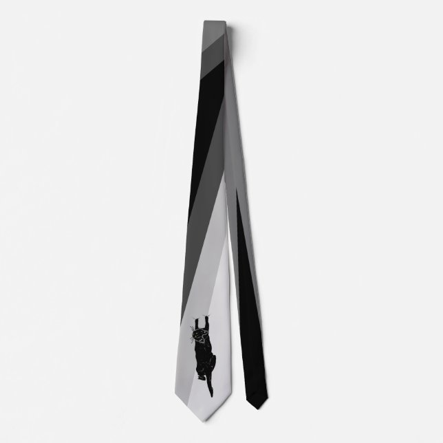 Climbing Black Cat Neck Tie (Front)