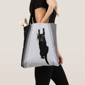 Climbing Black Cat Tote Bag