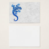 Climbing Blue Gecko on a White Wall (Front & Back)