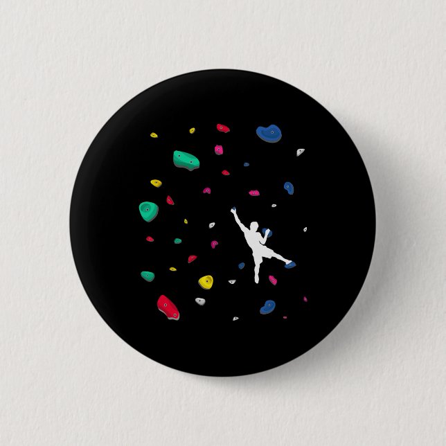 Climbing Boulder Wall Rock Climber Bouldering _2  Button (Front)