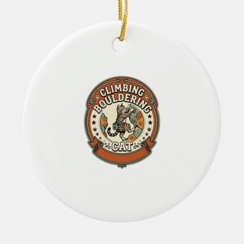 Climbing Bouldering Cat Climbing Bouldering Cat Vi Ceramic Ornament