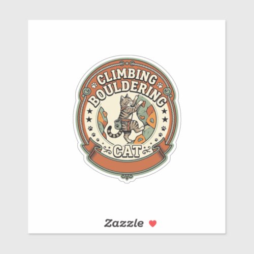 Climbing Bouldering Cat Climbing Bouldering Cat Vi Sticker