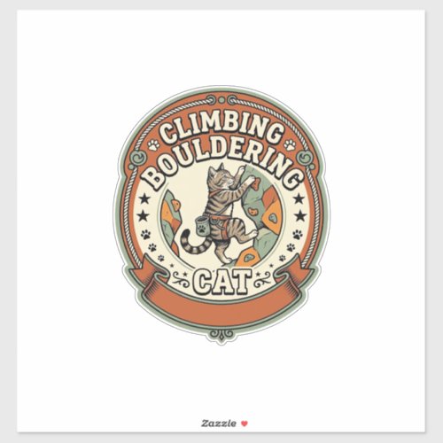 Climbing Bouldering Cat Climbing Bouldering Cat Vi Sticker