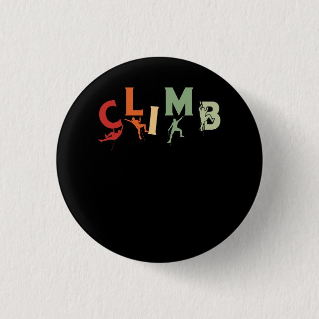 Climbing Bouldering Rock Climber Climbing Extreme  Button (Front)