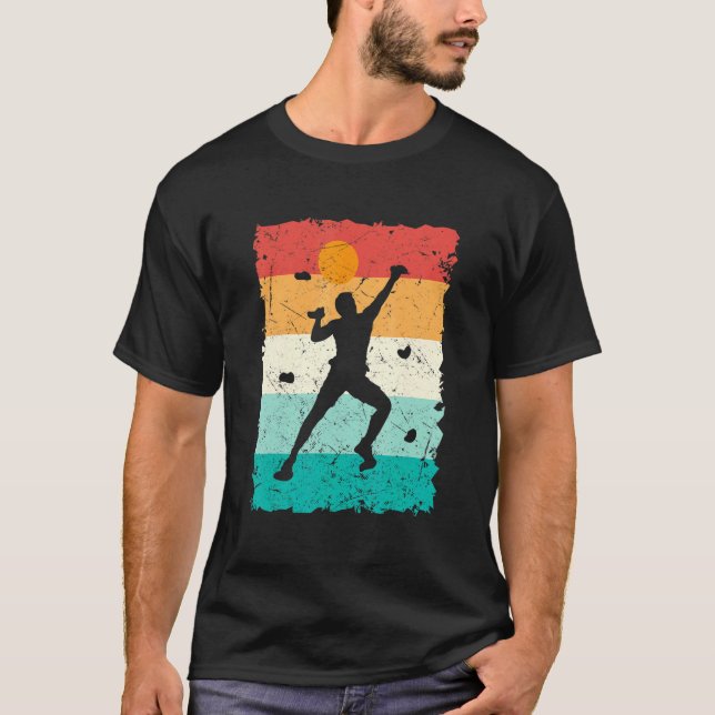 Climbing Bouldering Vintage Mountains Climber T-Shirt (Front)