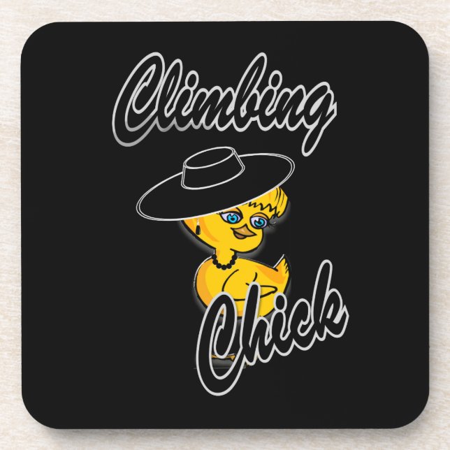 Climbing Chick #4 Beverage Coaster (Front)