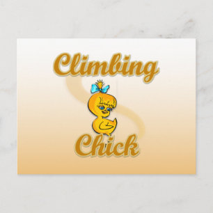 Climbing Chick Postcard