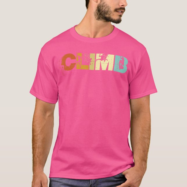 Climbing Climb Letters Retro Rock Climber Women Gi T-Shirt (Front)