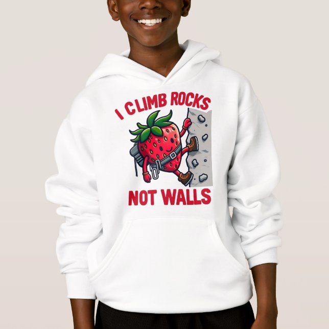  climbing , climb ,Rock climbing, strawberry, clim Hoodie (Front)