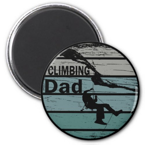 Climbing dad vintage magnet