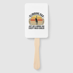 Climbing Dad Vintage Rock Climbing Shirt Design_1 Hand Fan