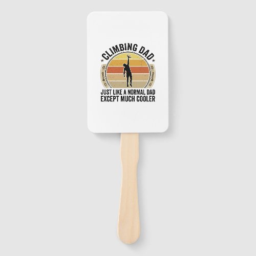 Climbing Dad Vintage Rock Climbing Shirt Design_1 Hand Fan