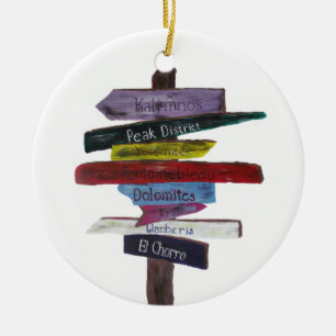 Climbing destinations art ornament