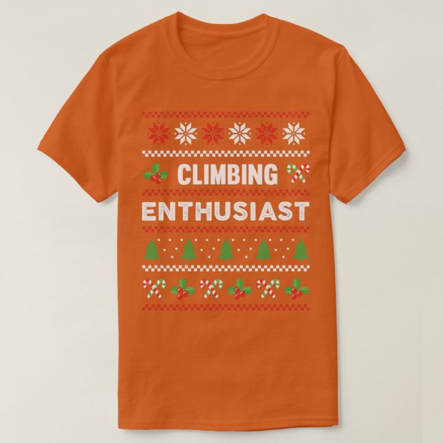 Climbing Enthusiast Ugly Christmas Sweater Gift (Design Front)
