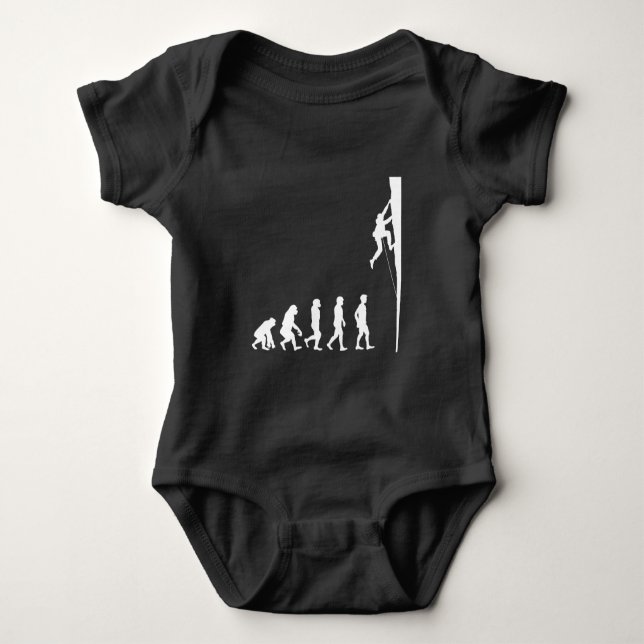 Climbing Evolution Climber Freeclimbing Adventurer Baby Bodysuit (Front)