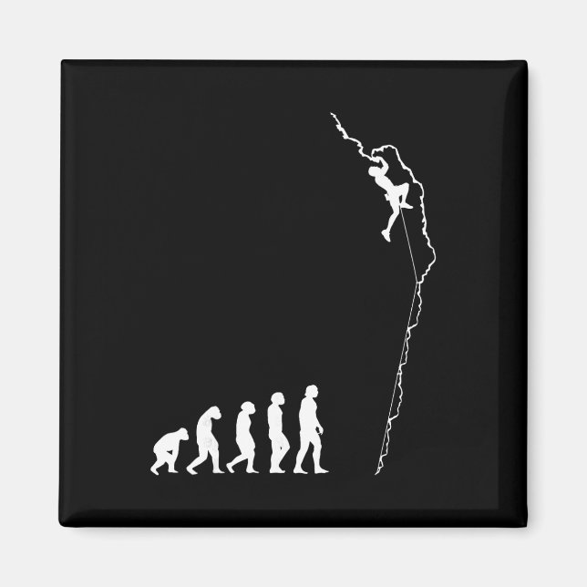 Climbing Evolution - Fun Bouldering Rock Climber  Magnet (Front)