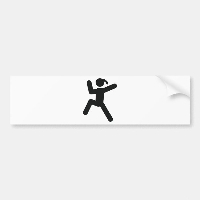 climbing girl icon bumper sticker (Front)