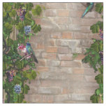 Climbing Grapevines, honeysuckles &amp; Brick Wall Fabric
