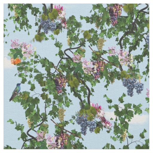 Climbing Grapevines with fragrant honeysuckles Fabric