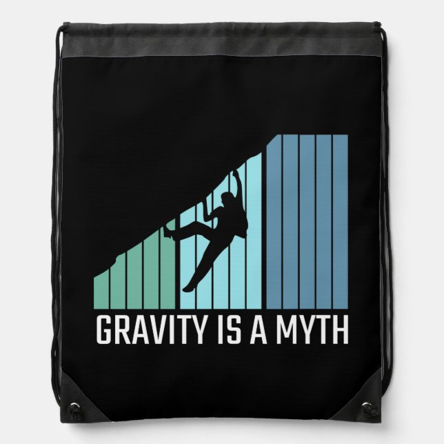 Climbing - Gravity Is a Myth Drawstring Bag (Front)