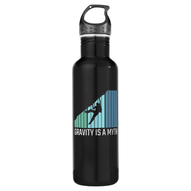 Climbing - Gravity Is a Myth Stainless Steel Water Bottle (Front)