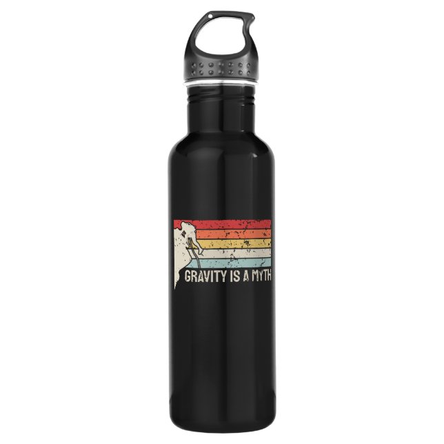 Climbing - Gravity Is a Myth Stainless Steel Water Bottle (Front)
