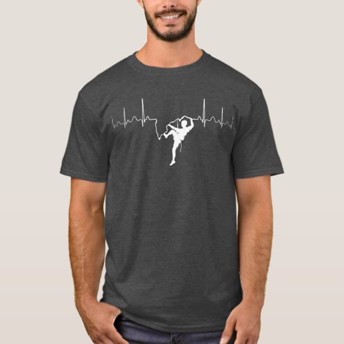 Climbing Heartbeat Rock Mountain Bouldering Gift T_Shirt