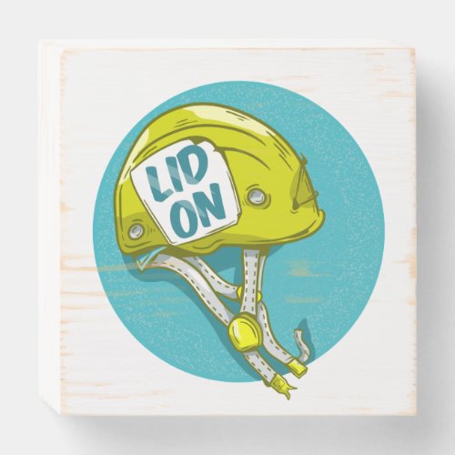 Climbing helmet trad climbing wooden box sign