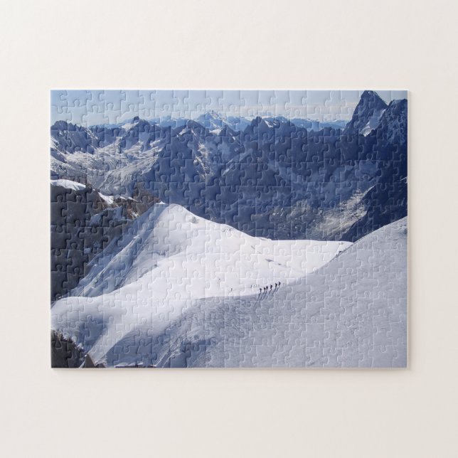 Climbing in massive Mont Blanc, Chamonix, France Jigsaw Puzzle (Horizontal)