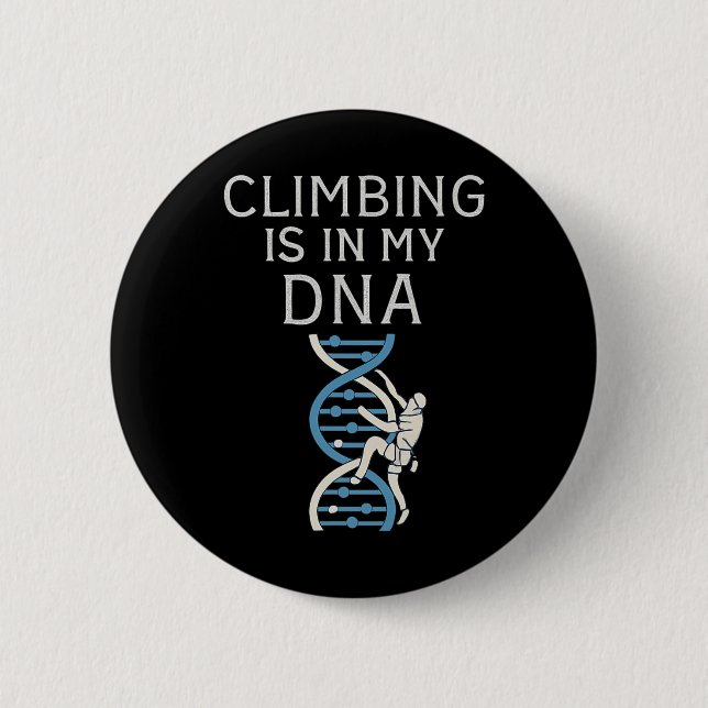 Climbing Is In My Dna Helix Graphic  Button (Front)