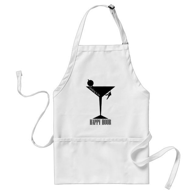 Climbing Is My Happy Hour Adult Apron (Front)