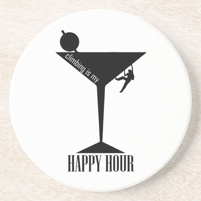 Climbing Is My Happy Hour Coaster (Front)