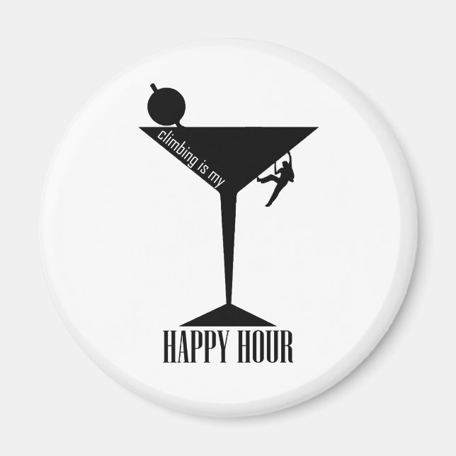 Climbing Is My Happy Hour Magnet (Front)