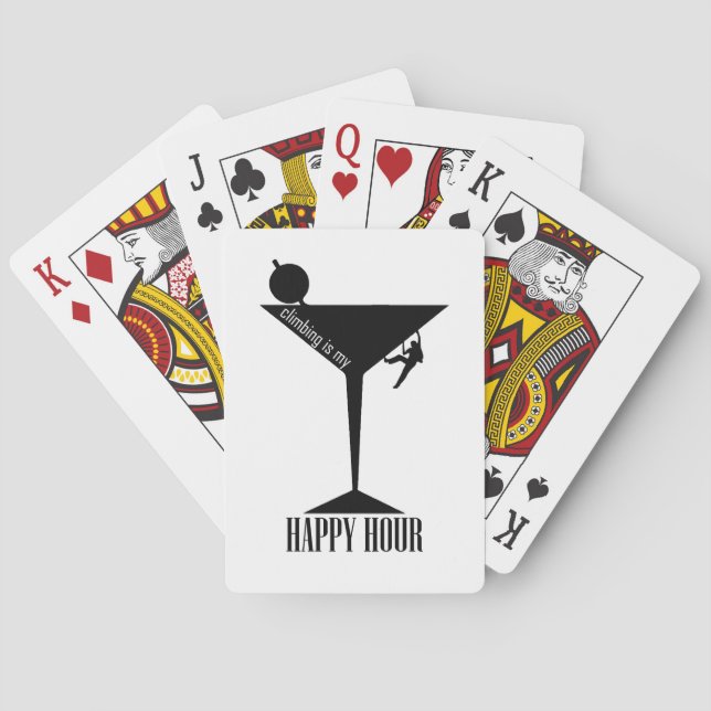 Climbing Is My Happy Hour Poker Cards (Back)