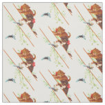 climbing kittens and butterflies print fabric