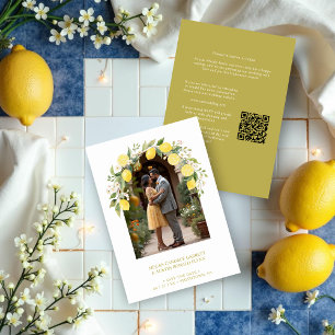 Climbing Lemon and Flowers Arch Photo Wedding Save The Date