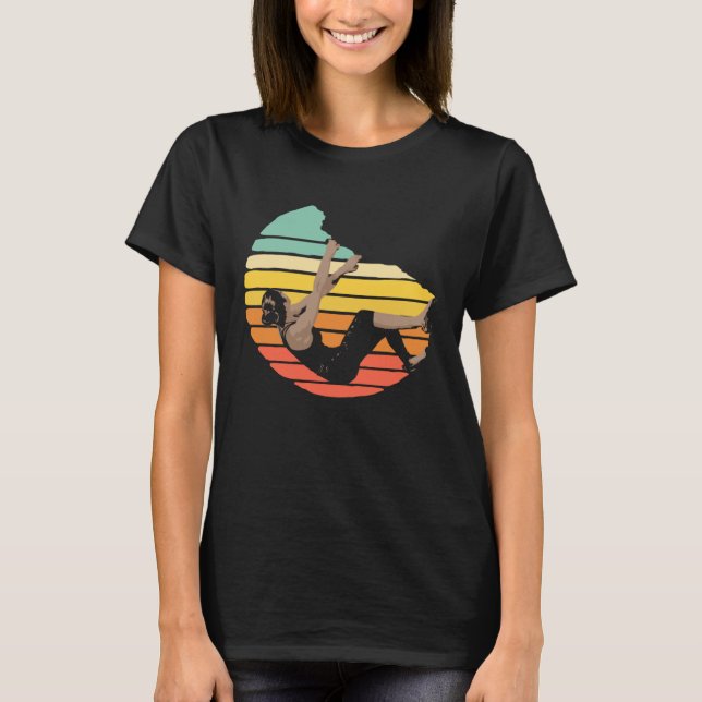 Climbing like a girl climber woman climbing boulde T-Shirt (Front)