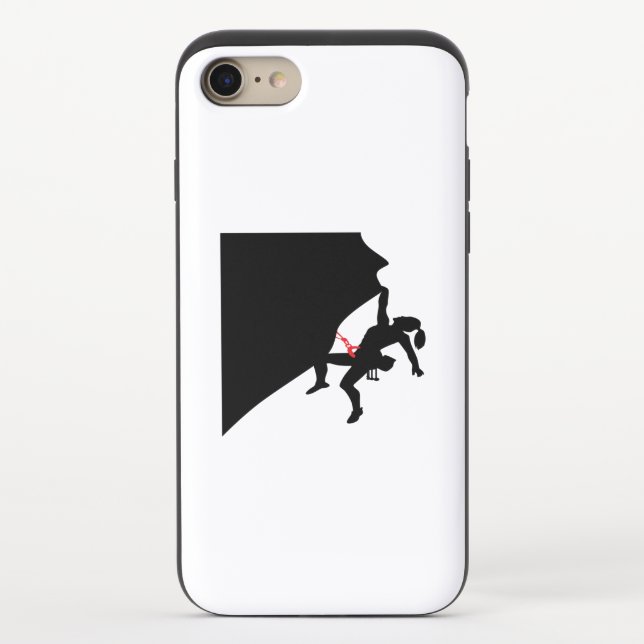 Climbing Mountain Girl Black Silhouette Uncommon iPhone Case (Back)