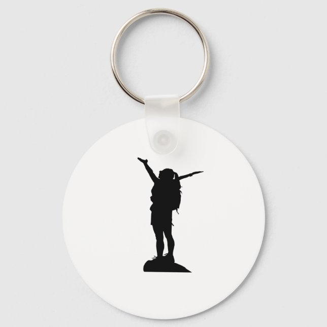 Climbing mountain girl silhouette keychain (Front)