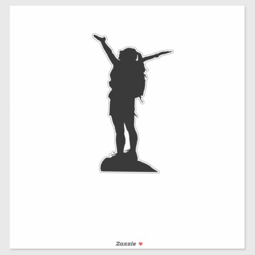 Climbing mountain girl silhouette sticker