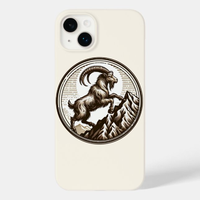 Climbing Mountain Goat Capricorn Birthday Zodiac Case-Mate iPhone Case (Back)